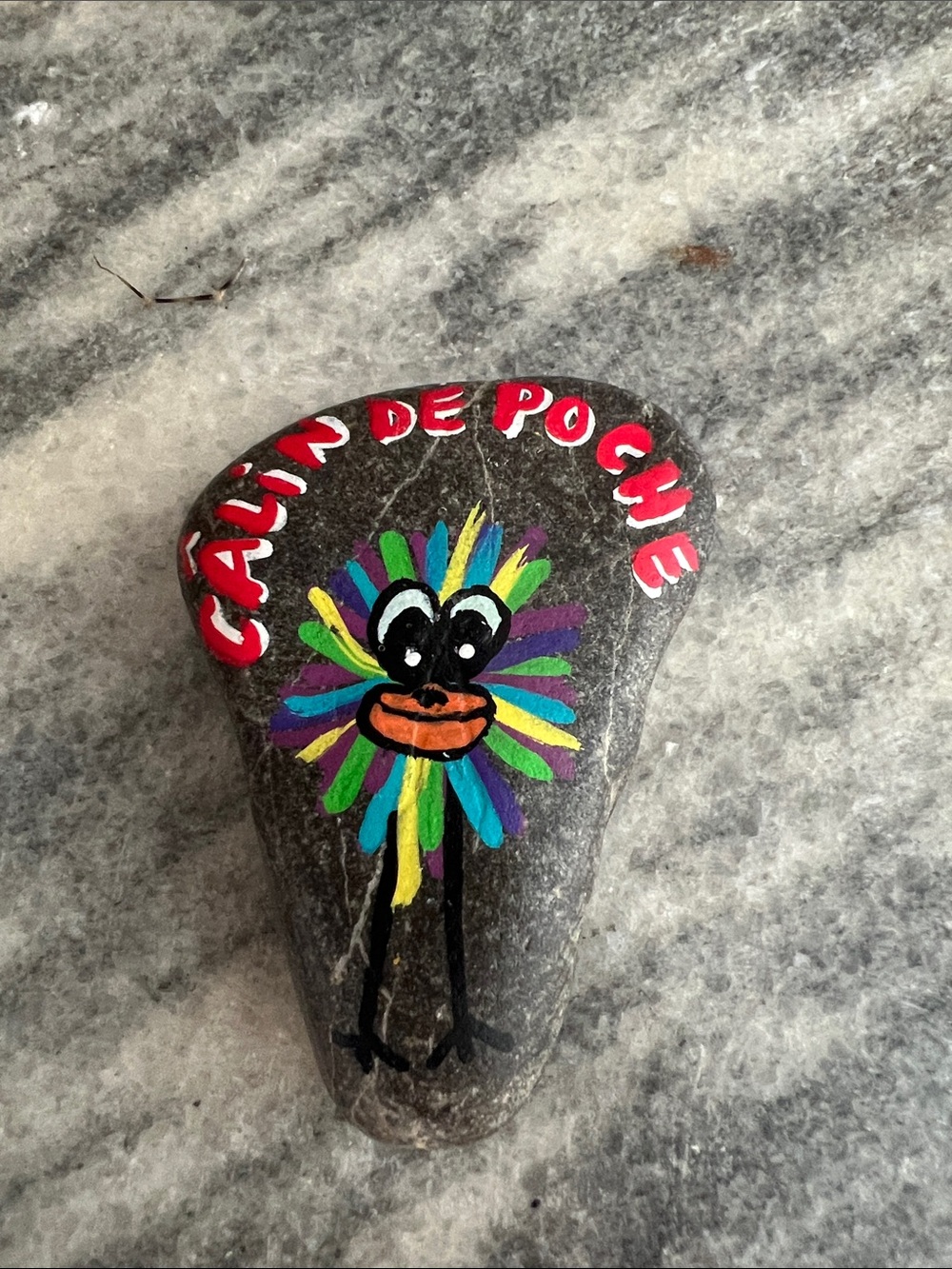 Kids Colorful Painted Pocket Stone - Multicolor